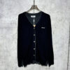 【사슬공장】 미우미우 24ss 체스트 로고 실크 캐시미어 스웨터 가디건