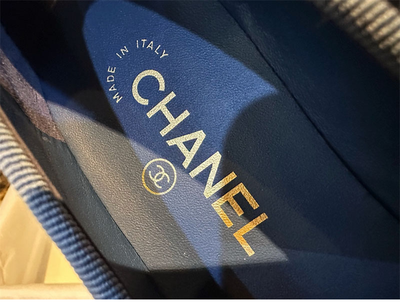 샤넬 (TJ공장) 【터보】 24k CC로고 데님 트위드 발레리나 플랫 슈즈 블루 착용 이미지