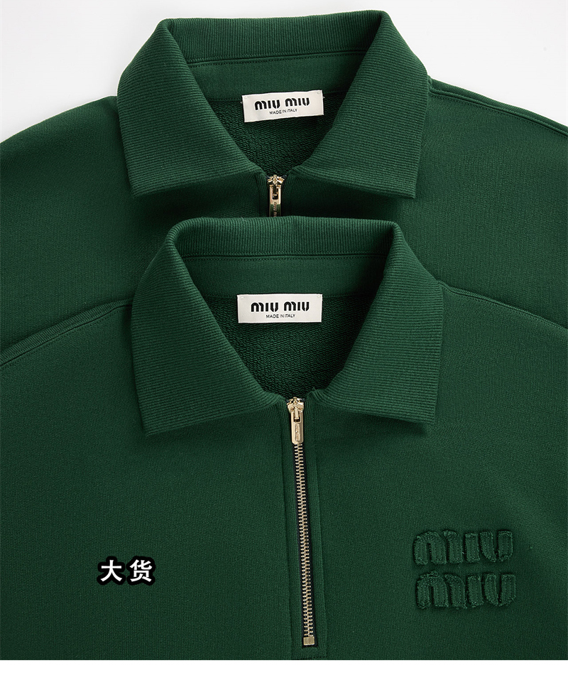 미우미우 【YD공장】 스웨트셔츠 가먼트 다이드 코튼 폴로 측면 이미지